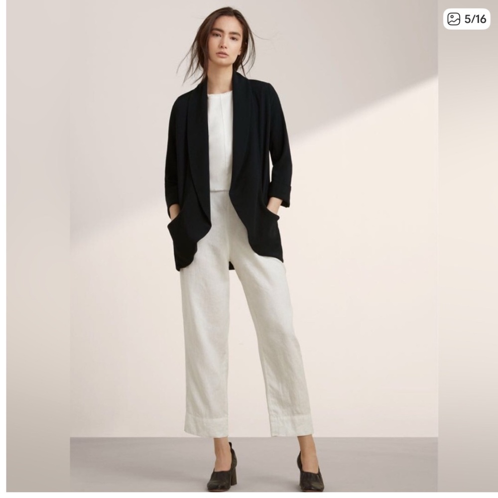 Wilfred Open Front Blazer Relaxed Fit Tailored Minimalist Sz 0